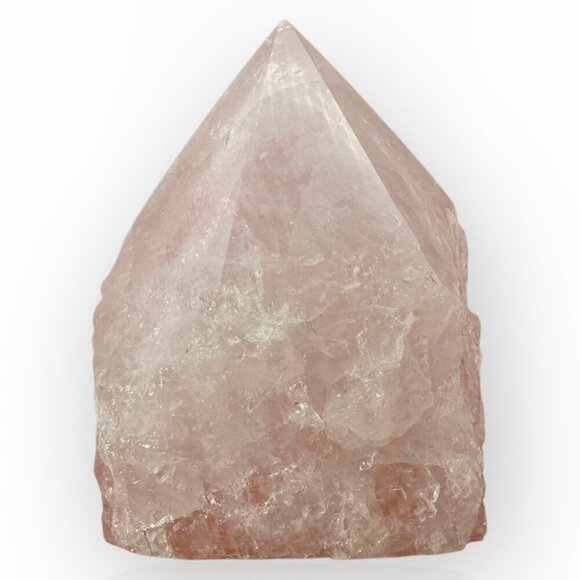 Rose Quartz Crystal Generator Point with a Rough Base Polished Point - 534g - Picture 6 of 15